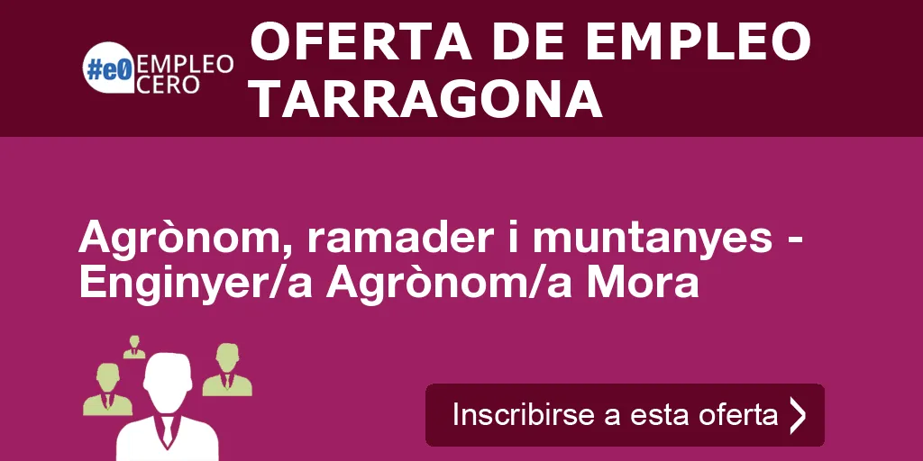 Agrònom, ramader i muntanyes - Enginyer/a Agrònom/a Mora