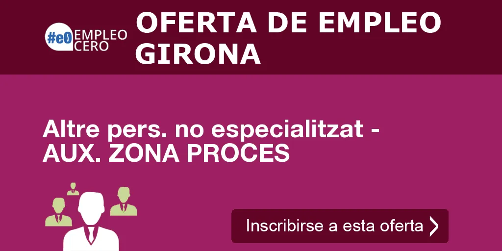 Altre pers. no especialitzat - AUX. ZONA PROCES