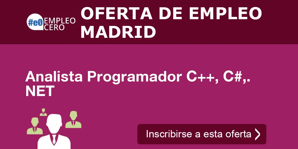 Analista Programador C++, C#,. NET