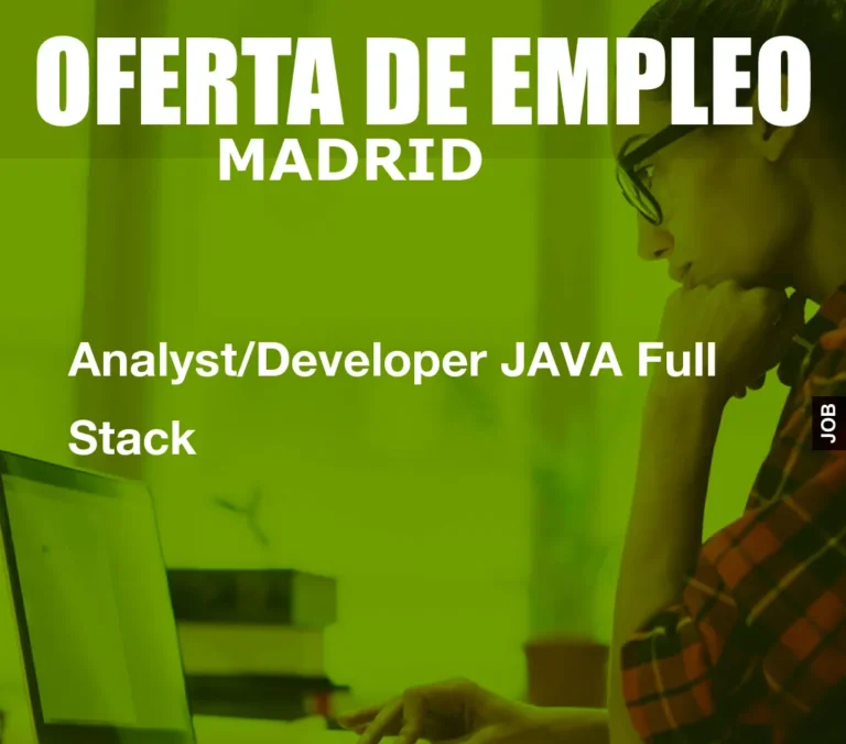 Analyst/Developer JAVA Full Stack