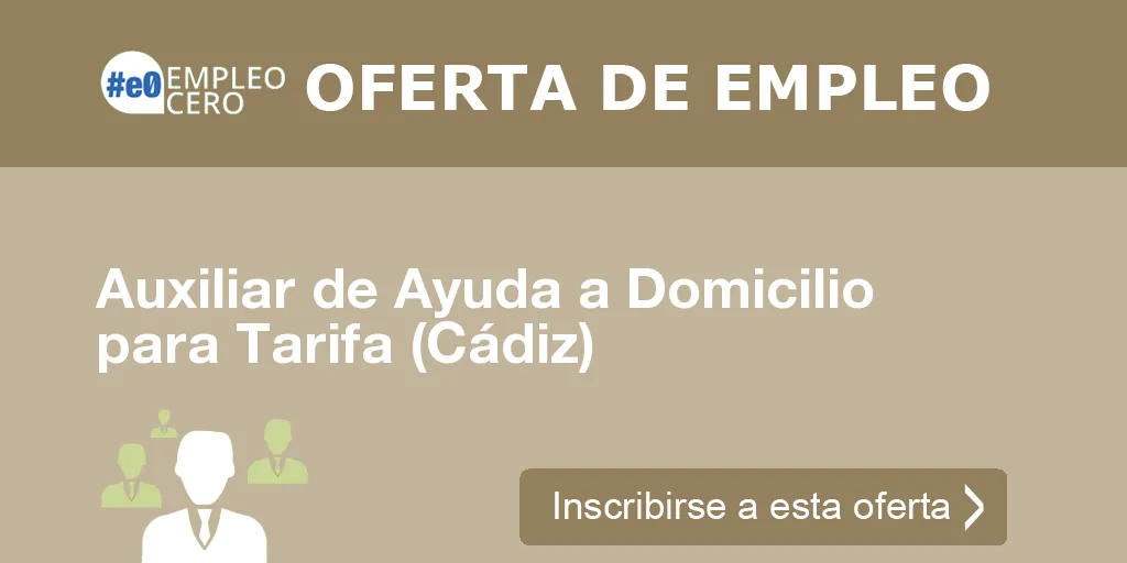 Auxiliar de Ayuda a Domicilio para Tarifa (Cádiz)