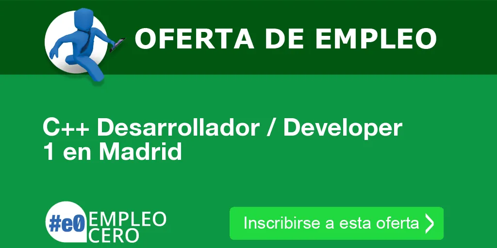 C++ Desarrollador / Developer 1 en Madrid