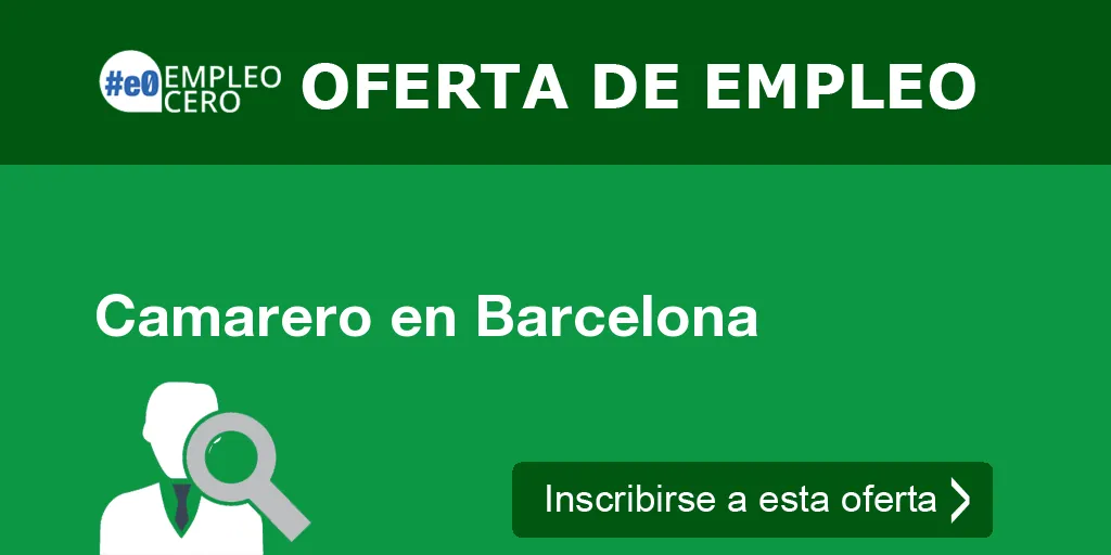 Camarero en Barcelona