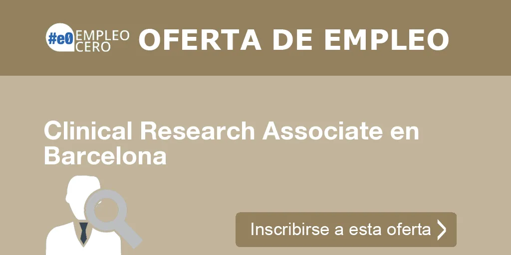 Clinical Research Associate en Barcelona