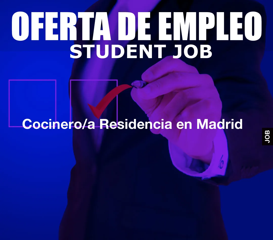 Cocinero/a Residencia en Madrid