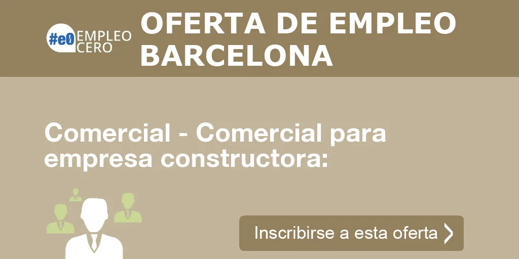 Comercial - Comercial para empresa constructora: