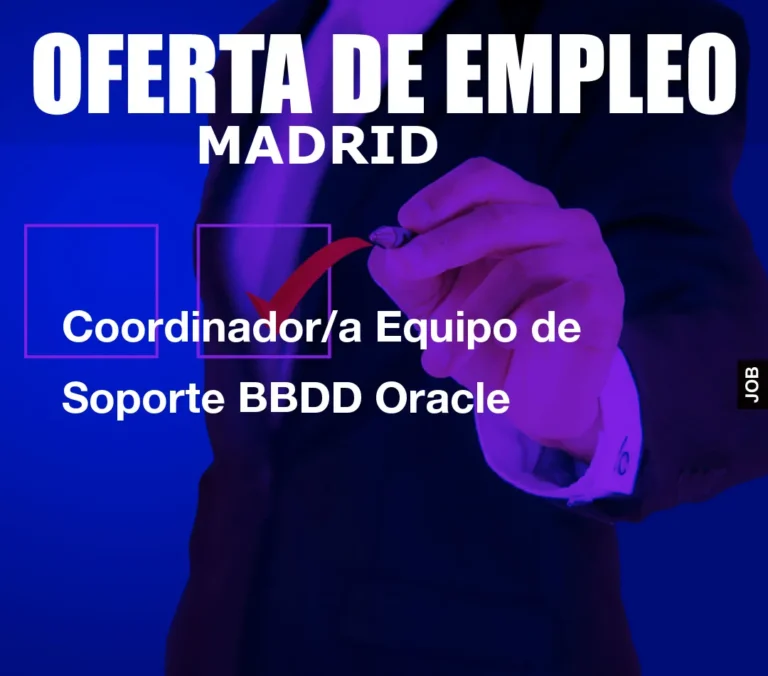 Coordinador/a Equipo de Soporte BBDD Oracle