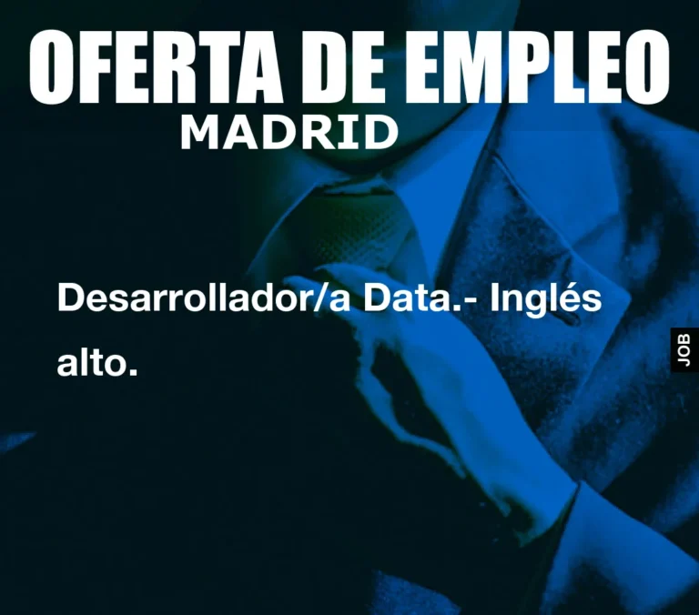 Desarrollador/a Data.- Inglés alto.