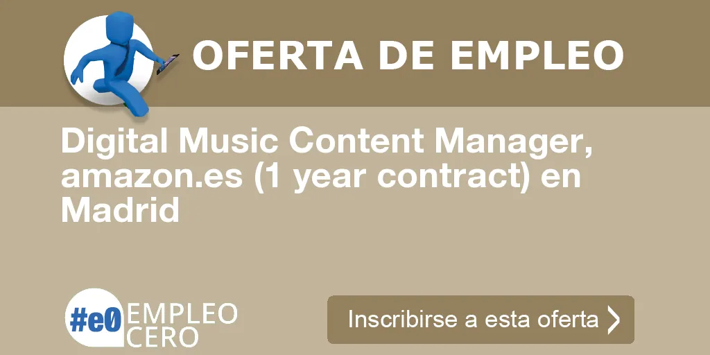 Digital Music Content Manager, amazon.es (1 year contract) en Madrid