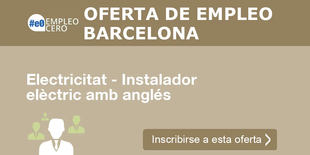 Electricitat - Instalador elèctric amb anglés