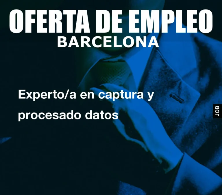 Experto/a en captura y procesado datos