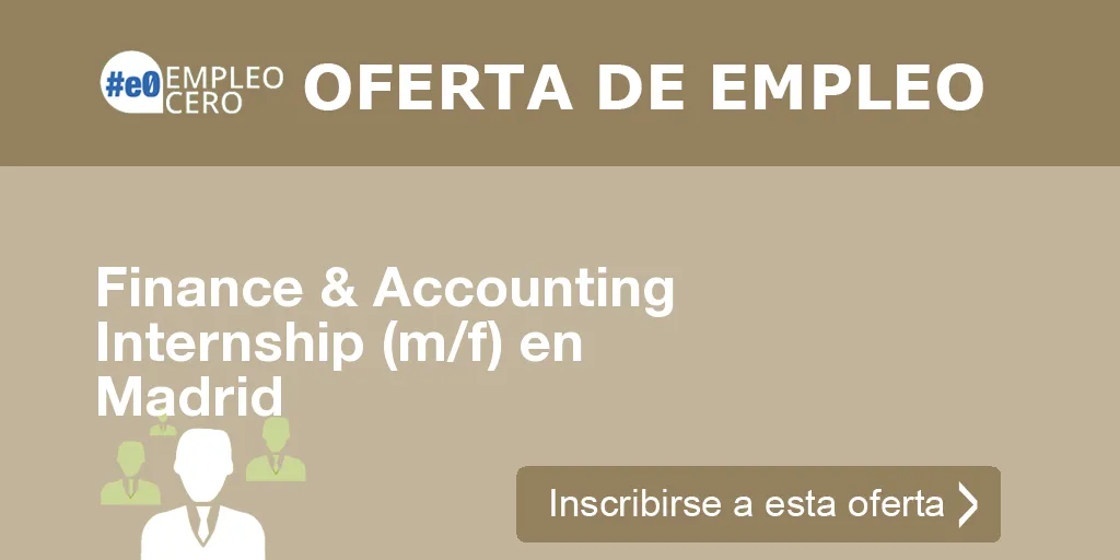 Finance & Accounting Internship (m/f) en Madrid