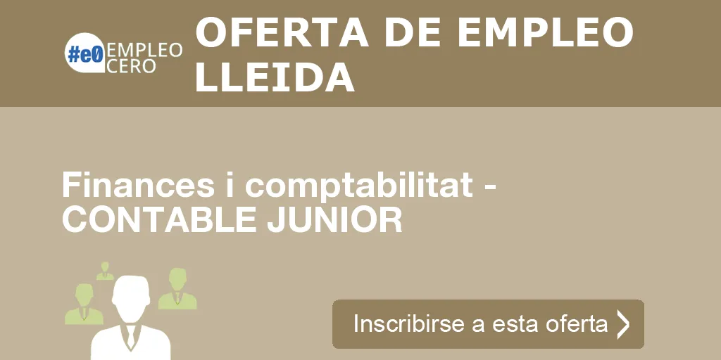 Finances i comptabilitat - CONTABLE JUNIOR