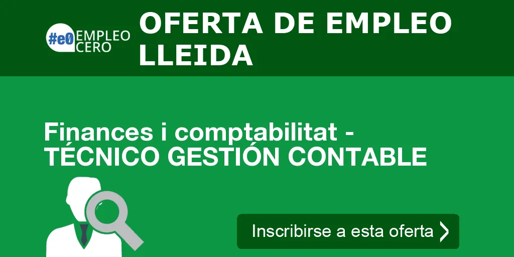 Finances i comptabilitat - TÉCNICO GESTIÓN CONTABLE