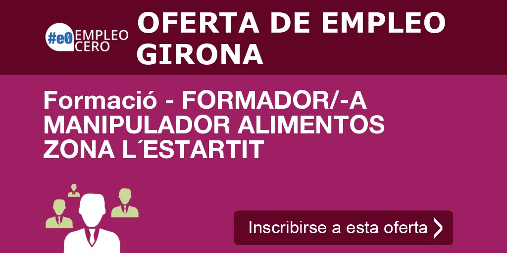 Formació - FORMADOR/-A MANIPULADOR ALIMENTOS ZONA L´ESTARTIT