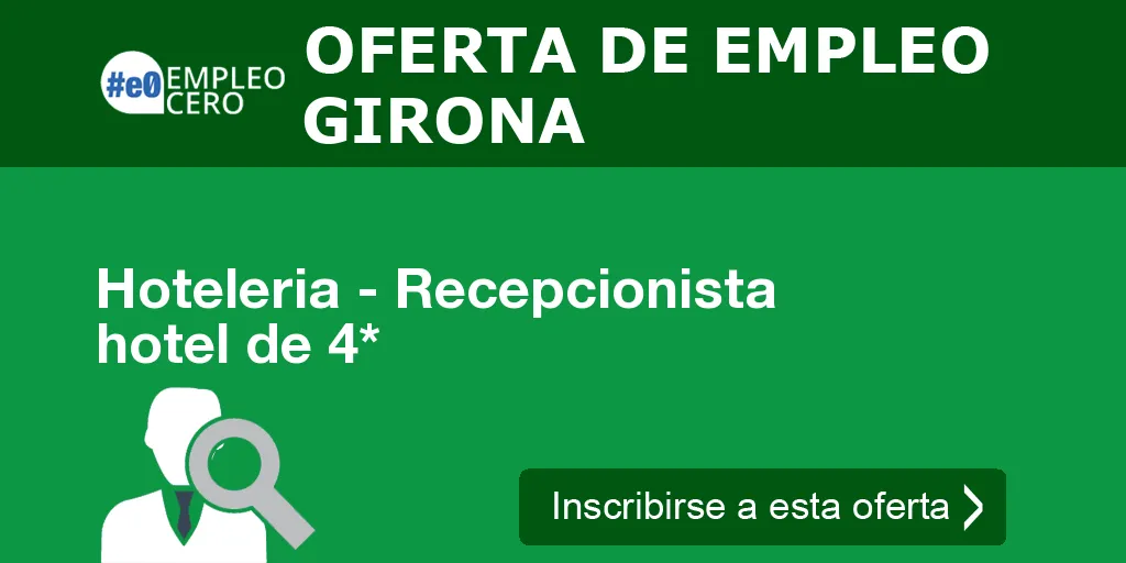 Hoteleria - Recepcionista hotel de 4*