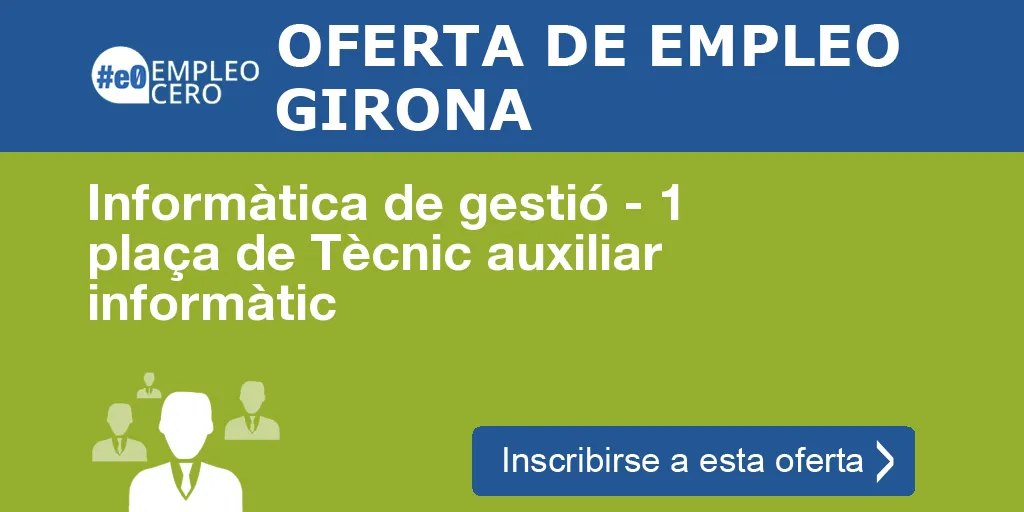 Informàtica de gestió - 1 plaça de Tècnic auxiliar informàtic