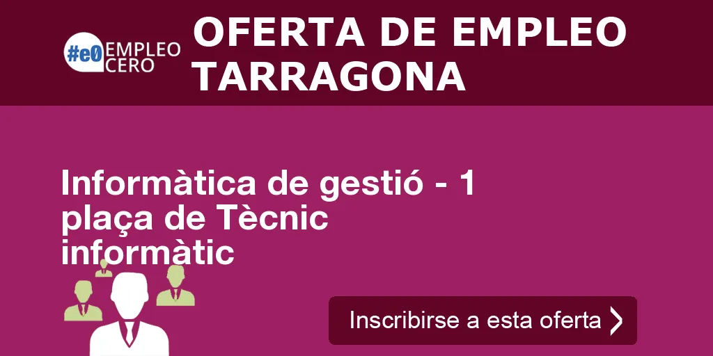 Informàtica de gestió - 1 plaça de Tècnic informàtic