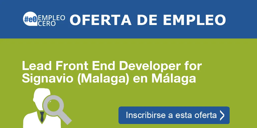 Lead Front End Developer for Signavio (Malaga) en Málaga