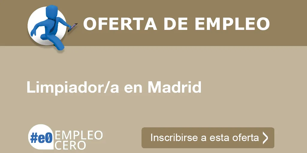 Limpiador/a en Madrid