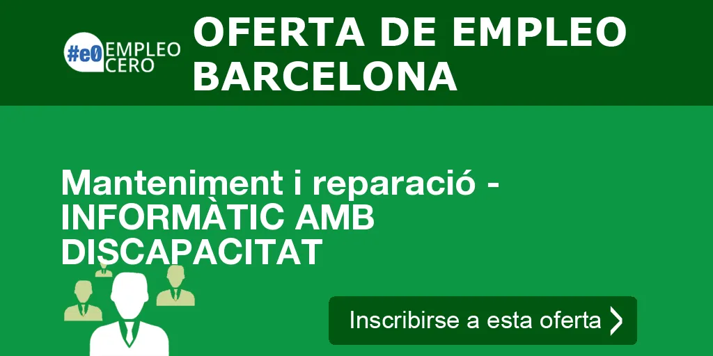 Manteniment i reparació - INFORMÀTIC AMB DISCAPACITAT