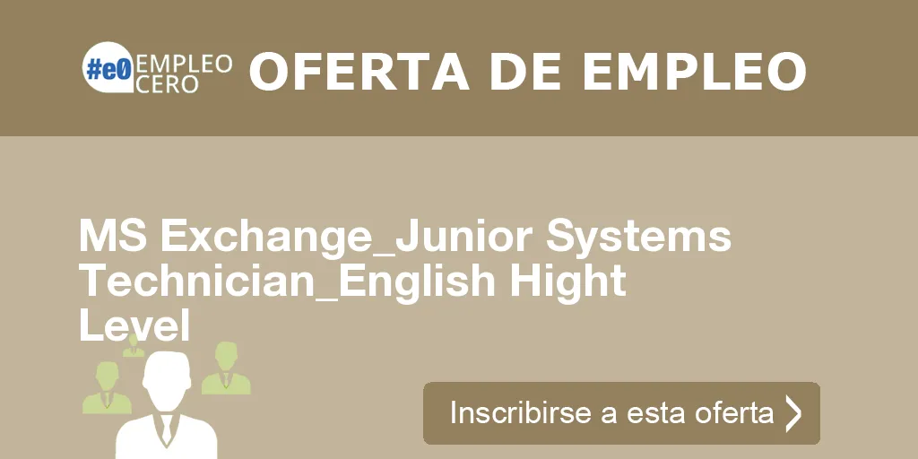 MS Exchange_Junior Systems Technician_English Hight Level