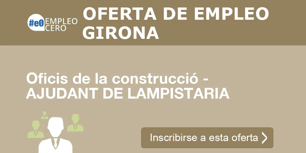 Oficis de la construcció - AJUDANT DE LAMPISTARIA