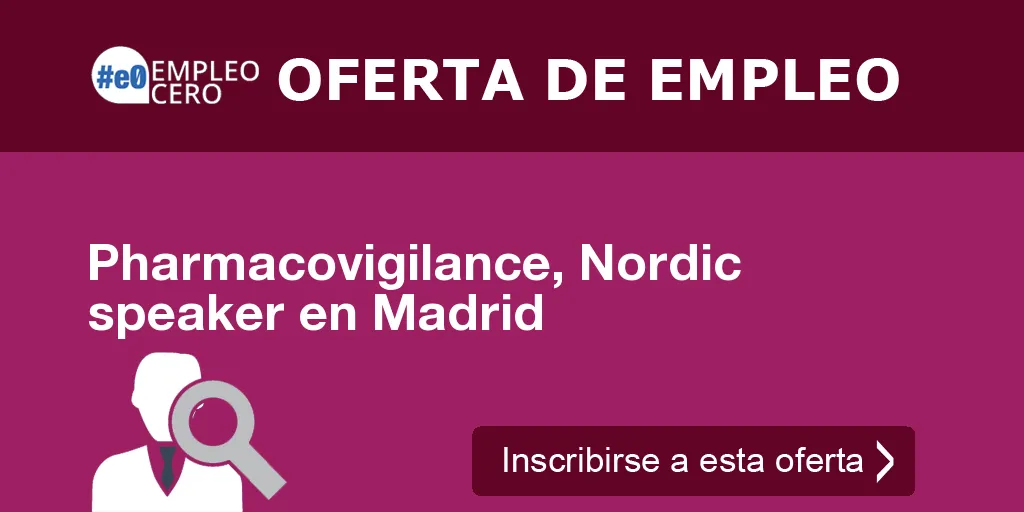 Pharmacovigilance, Nordic speaker en Madrid