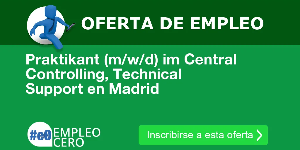 Praktikant (m/w/d) im Central Controlling, Technical Support en Madrid