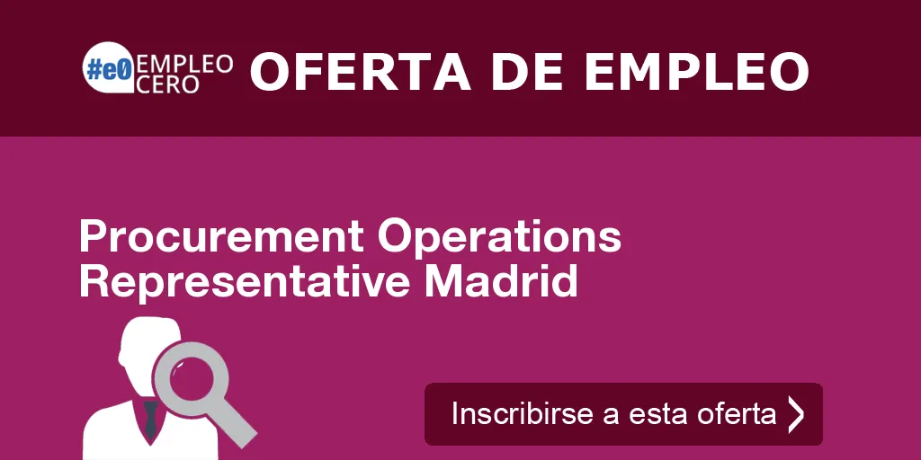 Procurement Operations Representative Madrid