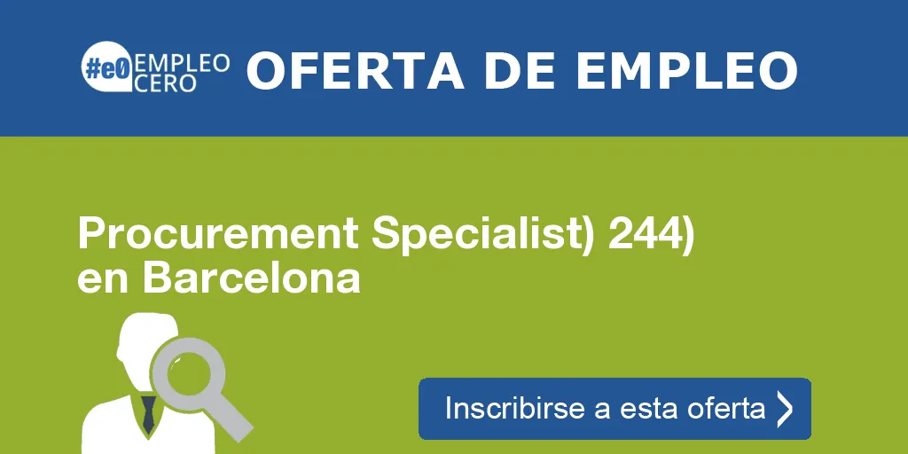 Procurement Specialist) 244) en Barcelona