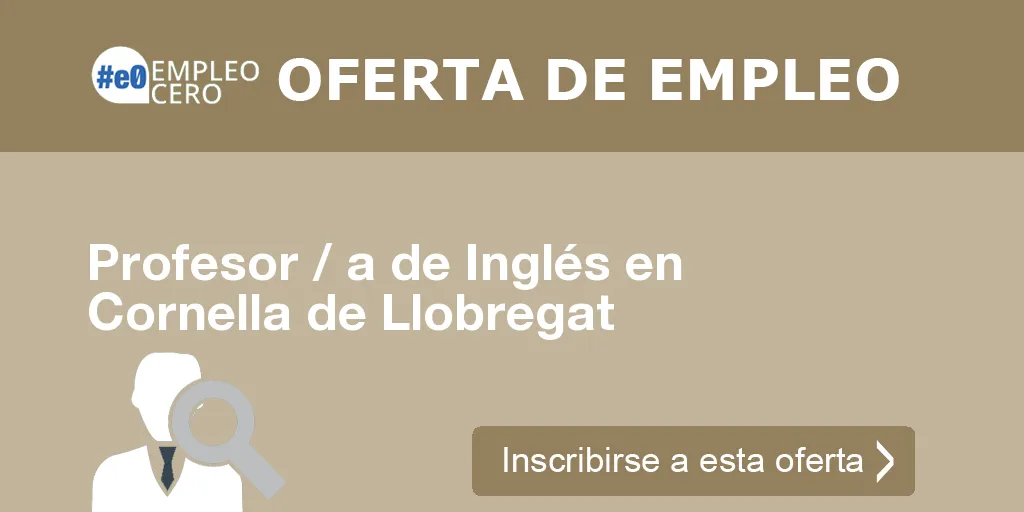 Profesor / a de Inglés en Cornella de Llobregat