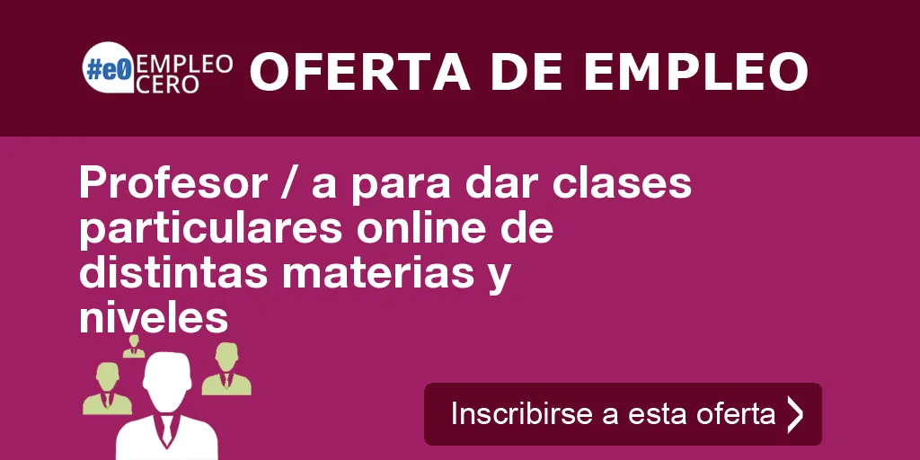 Profesor / a para dar clases particulares online de distintas materias y niveles