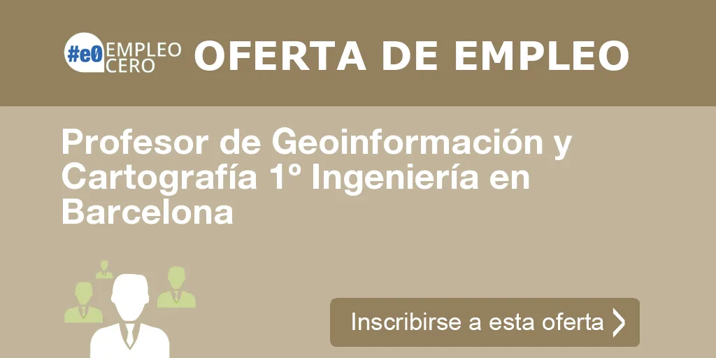 Profesor de Geoinformación y Cartografía 1º Ingeniería en Barcelona