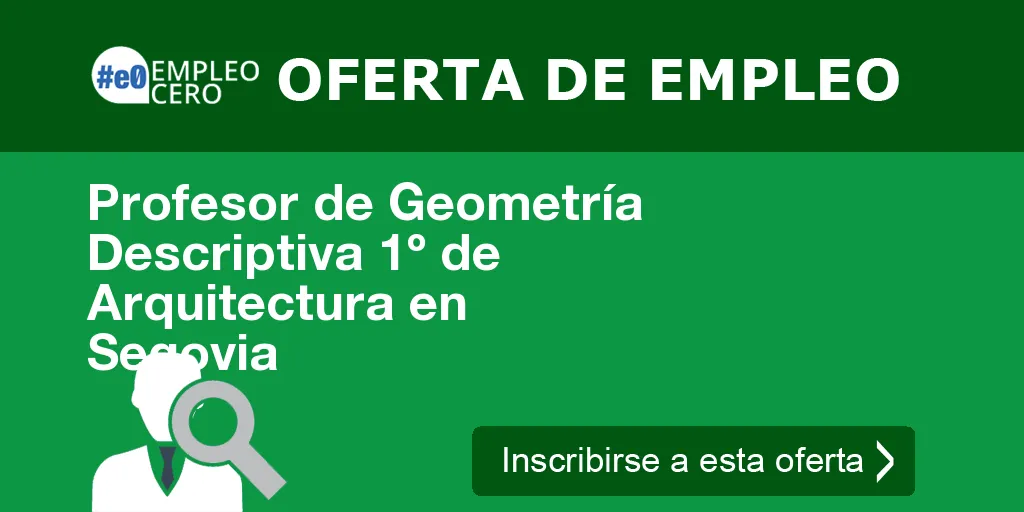 Profesor de Geometría Descriptiva 1º de Arquitectura en Segovia