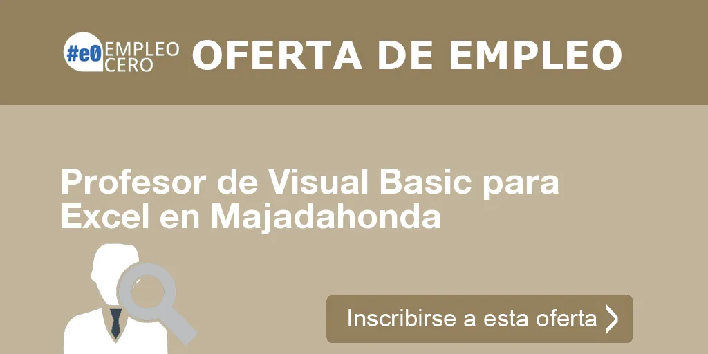 Profesor de Visual Basic para Excel en Majadahonda