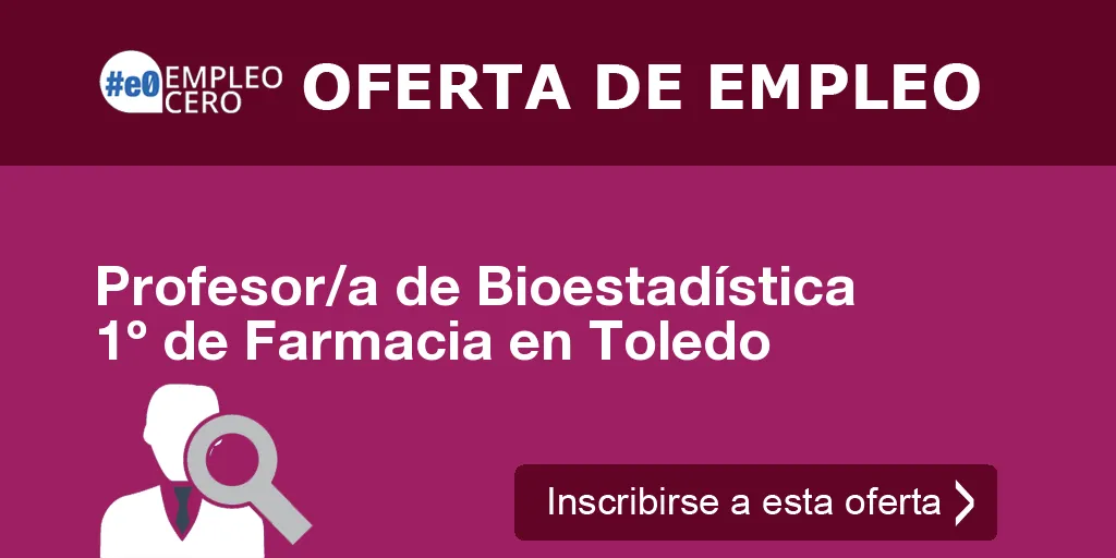 Profesor/a de Bioestadística 1º de Farmacia en Toledo