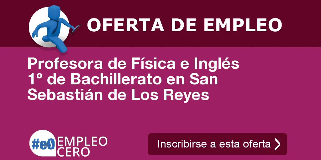 Profesora de Física e Inglés 1º de Bachillerato en San Sebastián de Los Reyes