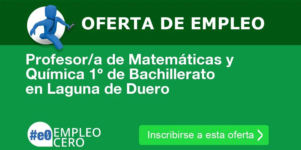 Profesor/a de Matemáticas y Química 1º de Bachillerato en Laguna de Duero