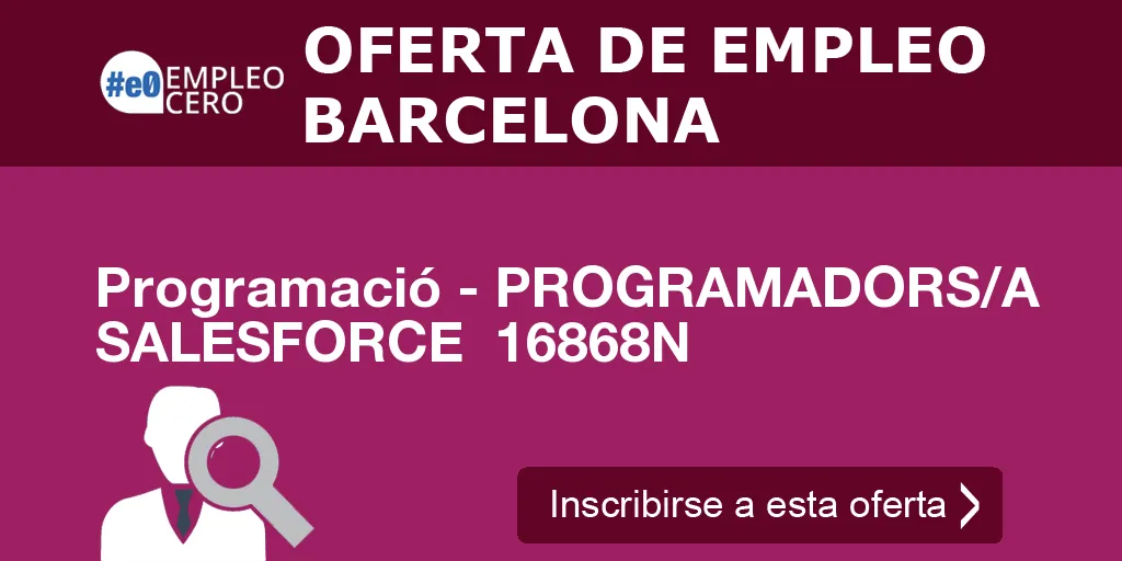 Programació - PROGRAMADORS/A SALESFORCE  16868N