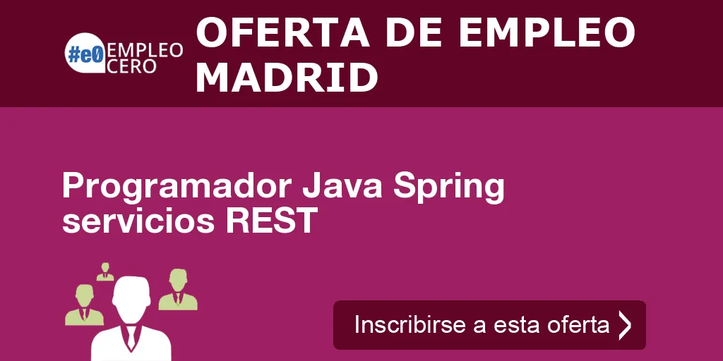 Programador Java Spring servicios REST