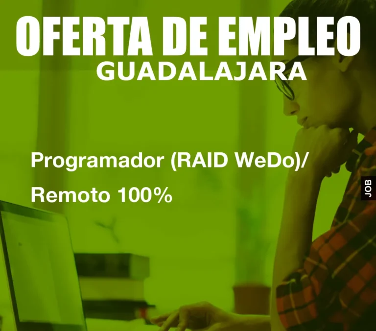 Programador (RAID WeDo)/ Remoto 100%