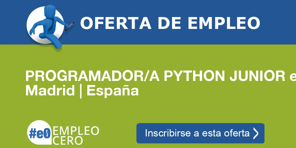 PROGRAMADOR/A PYTHON JUNIOR en Madrid | España