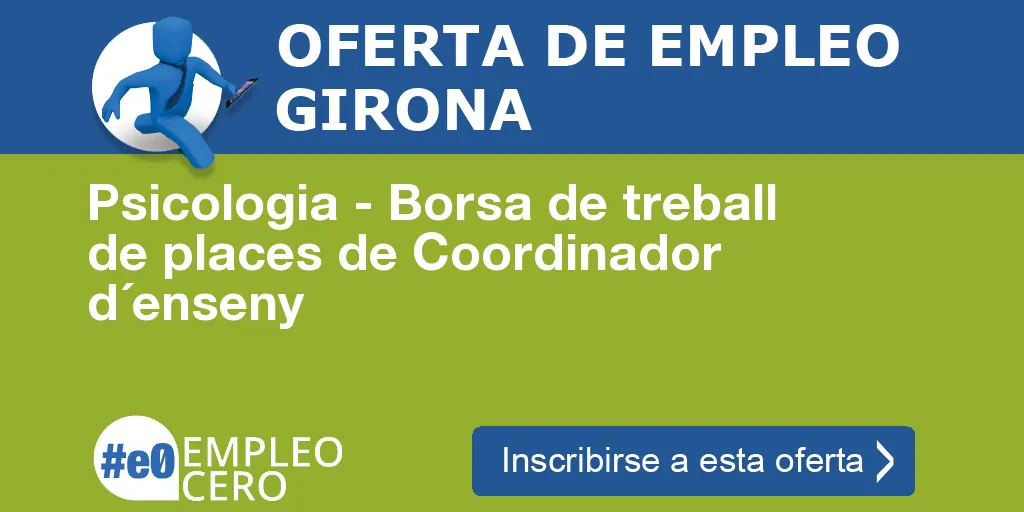 Psicologia - Borsa de treball de places de Coordinador d´enseny