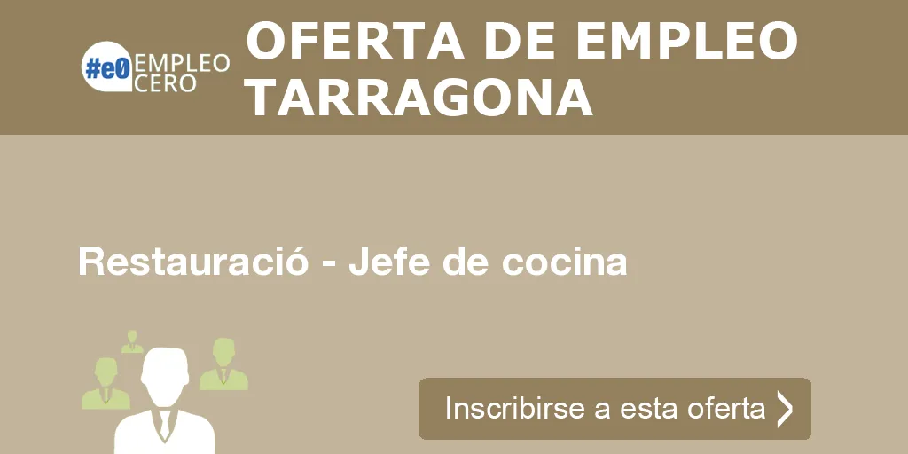 Restauració - Jefe de cocina