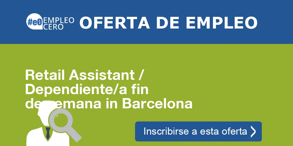 Retail Assistant / Dependiente/a fin de semana in Barcelona