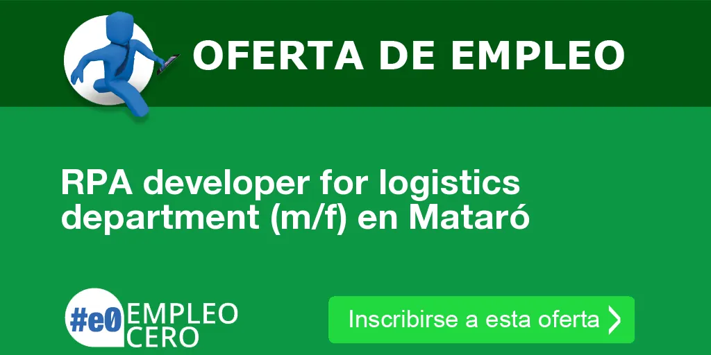 RPA developer for logistics department (m/f) en Mataró