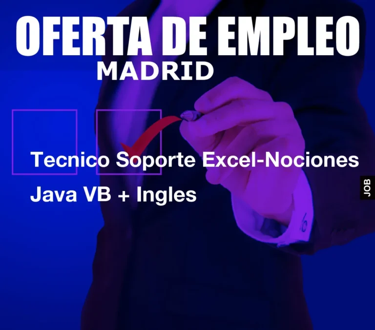 Tecnico Soporte Excel-Nociones Java VB + Ingles