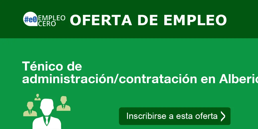 Ténico de administración/contratación en Alberic