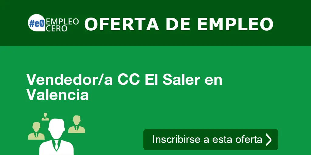 Vendedor/a CC El Saler en Valencia